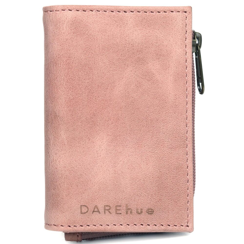 6963 Small Slim Leather Wallet 8 card slots rose pink
